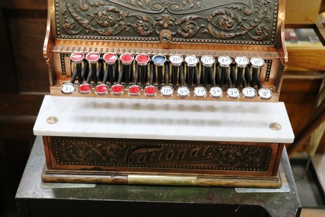 Antique National Bronze + Copper Finish Cash Register Model 235 Complete with A