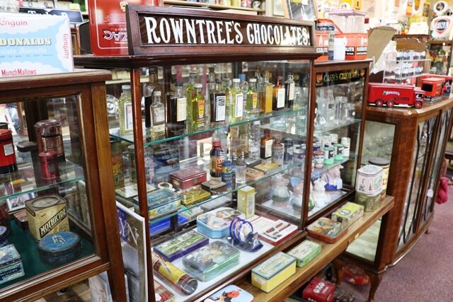 Antique Shop Counter Display Cabinet Advertising Rowntreeand39s Chocolates 