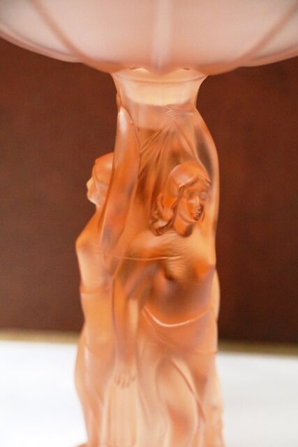 Art Deco 3 Piece Walther + Sohne frosted pink glass +39Three Graces+39 Compo
