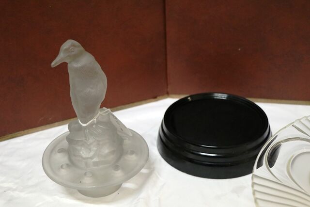 Art Deco 3 Piece clear and frosted glass Libochovice +39Peguin+39 Float Bowl