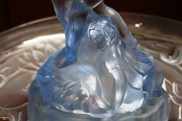 Art Deco 4 Piece frosted blue glass Walther + Sohne +39Peter Pan+39 Float Bo