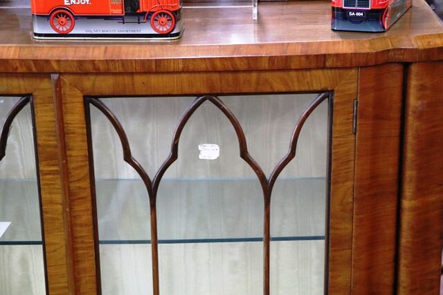 Art Deco Walnut 2 door Display Cabinet Circa 1930 