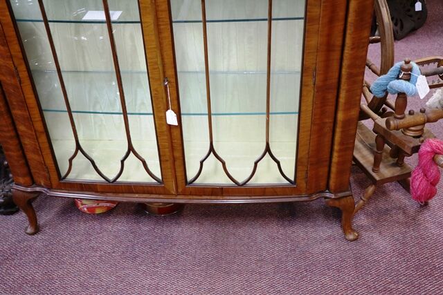 Art Deco Walnut 2 door Display Cabinet Circa 1930 