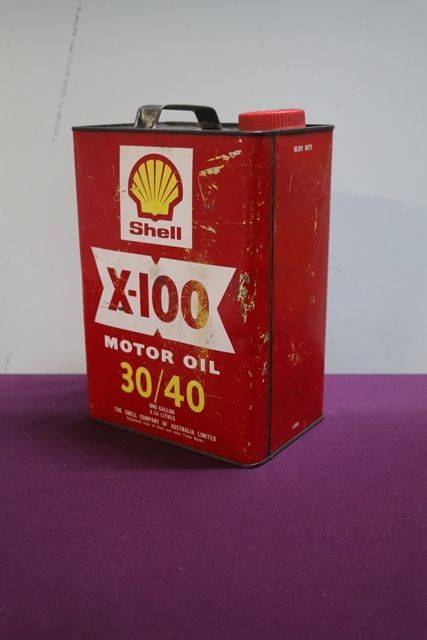 Australian Shell One Gallon X100 Motor Oil Tin 