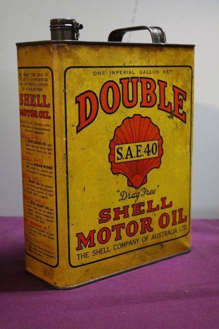 Australian Shell  One Gallon Double SAE40 Motor Oil Tin