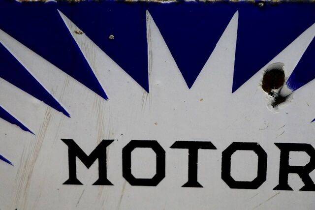 BP Motor Spirit Irish Flash Double Sided Enamel Sign 