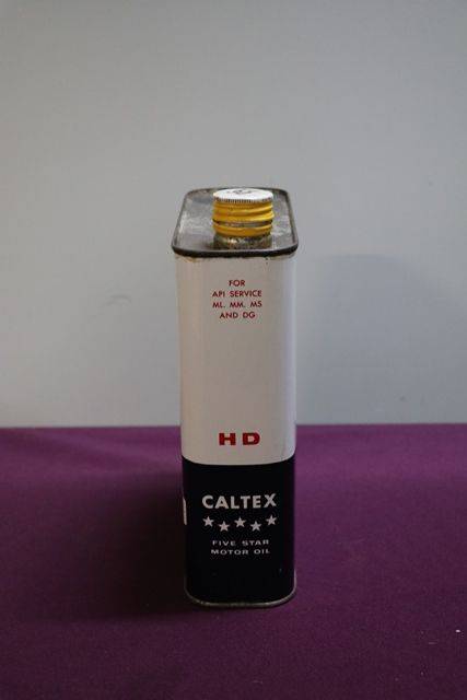 Caltex Five Star 2 Liters HD  Heavy Duty Oil Tin httpxxxxantiquesnet