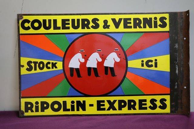 Couleurs and Vernis  Double Sided  Enamel Advertising Sign