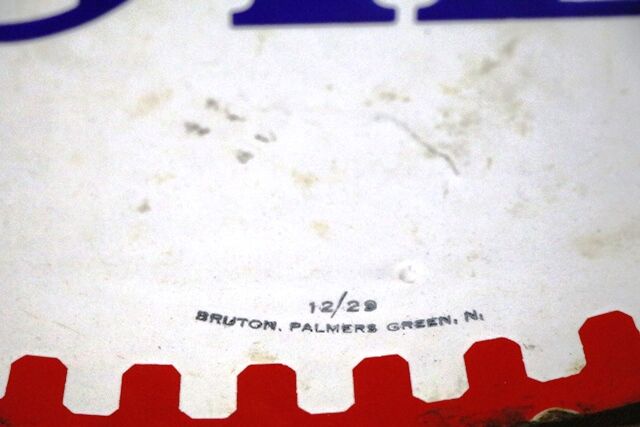 Dec 1929 Pratts Motor Oil Double Sided Enamel Sign 