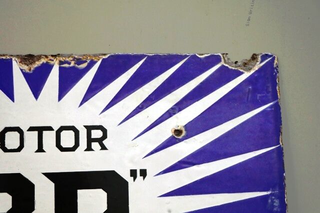 Early BP Motor Spirit Irish Flash Double Sided Enamel Sign