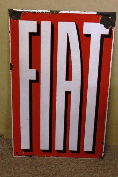 Early Fiat Cars Advertising Enamel Sign. | XXXX Antique ...