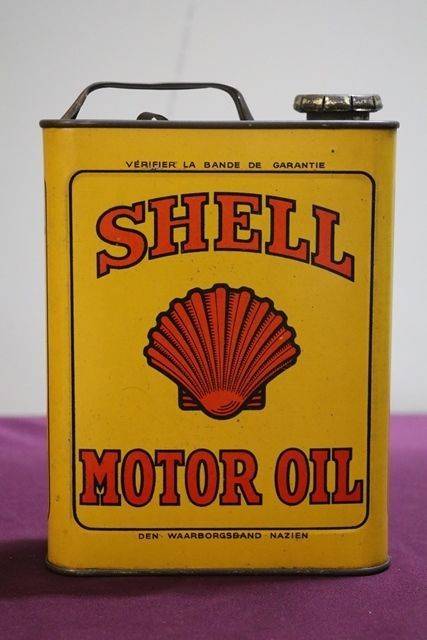 Early Shell Motor Oil 2 Litres Can In Wonderful Condition 