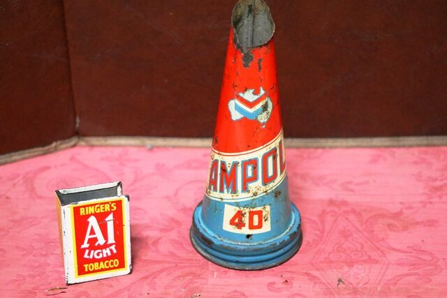 Early Vintage Ampol Chevron Tin Pourer Top