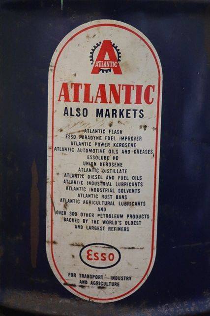 Essolube Atlantic 4 Gallons Motor Oil Drum Esso Atlantic Union Oil Co 