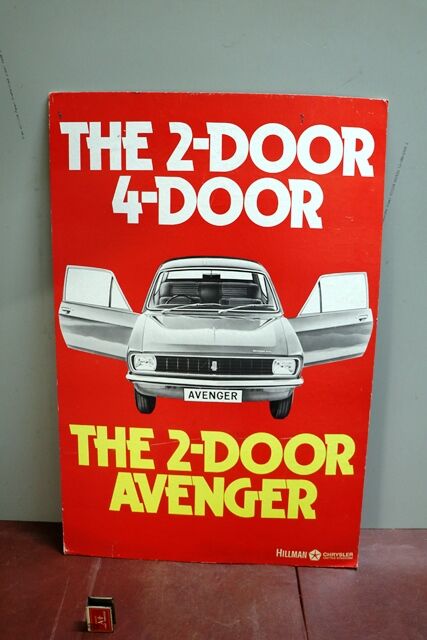 Genuine 2 Door Avenger Double Sided Showroom Adv Card 