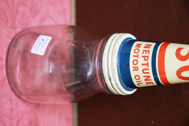 Genuine Neptune SAE 30 Motor Oil Tin Top and Pint Bottle