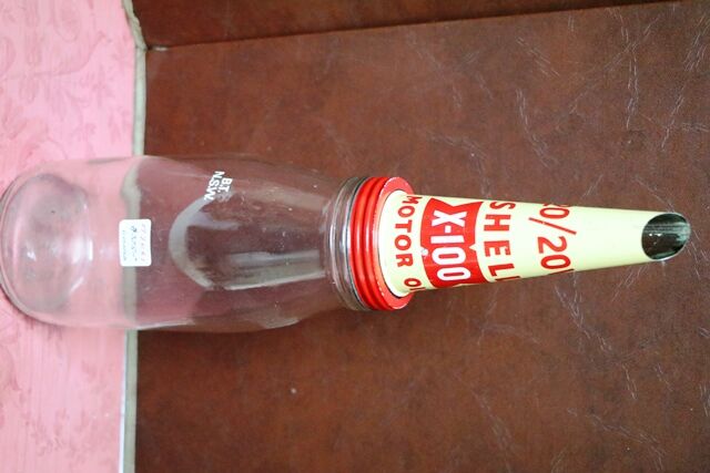Genuine Shell X 100 Tin Top + Dust Cap + 1quart Bottle