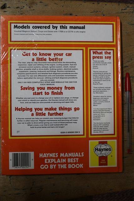 Haynes Owners Workshop Manual Vauxhall  Magnum 1800 and2300  
