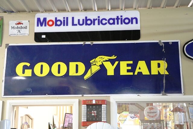 Large Vintage Good Year Enamel Advertising Sign