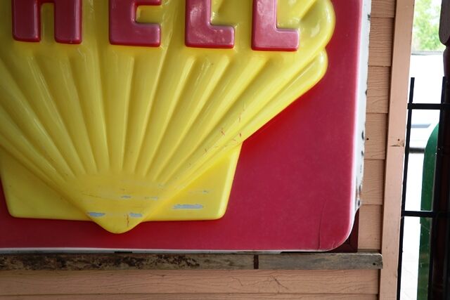 Large Vintage SHELL Acrylic Embossed Garage Sign 