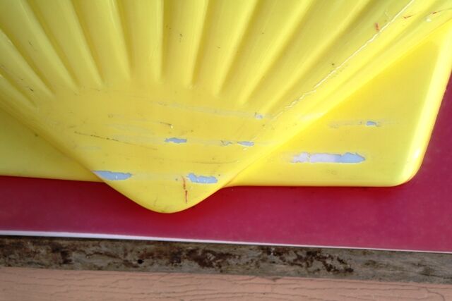 Large Vintage SHELL Acrylic Embossed Garage Sign 