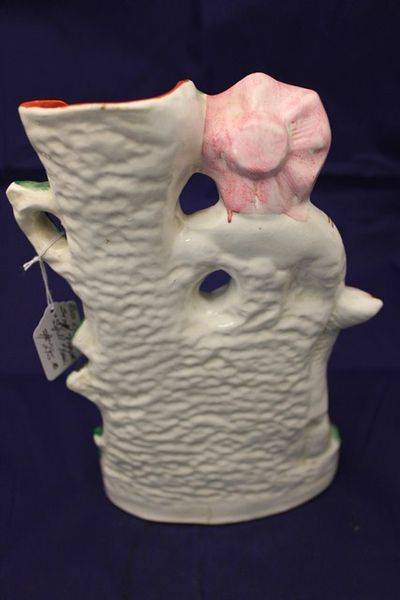 Mid 19th Century Staffordshire Figure + Spill Vase