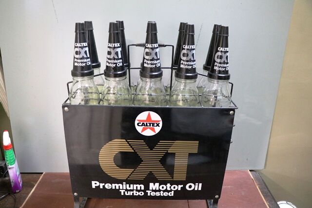 Original Caltex CXT Motor Oil Double Sided 10 Bottle Rack