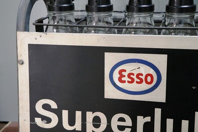 Original Esso Superlube GTD Double Sided 10 Bottle Oil Rack
