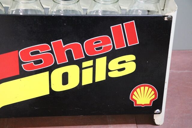 Original Shell Super Motor Oil 10 Bottle Oil Rack
