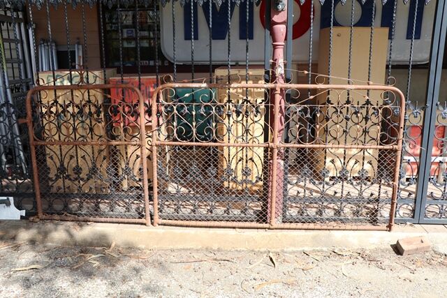 Pair of Antique 10 foot Federation Wrought Iron Gates 