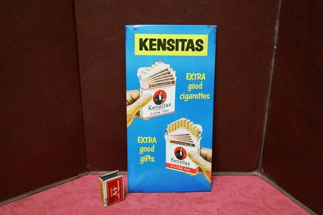 Pictorial Vintage Celluloid Showcard Advertising Kensitas Cigarettes 