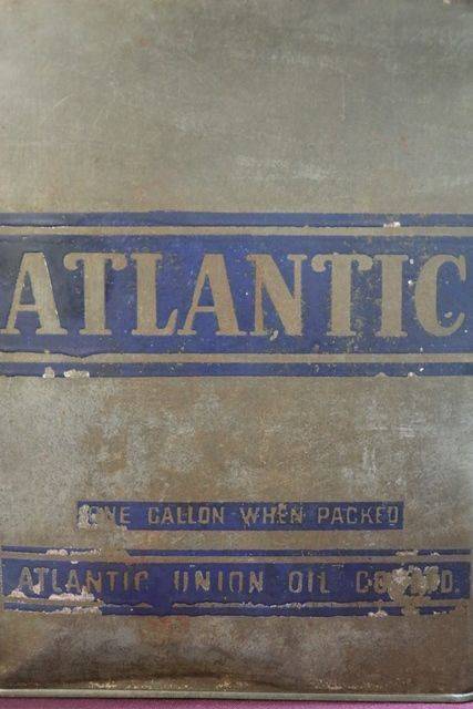 Rare Army Grey Atlantic One Gallon Motor Oil Tin 