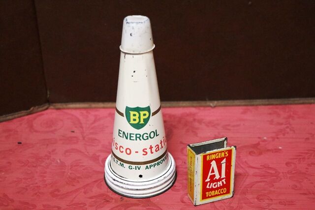 Rare Vintage BP Energol ViscoStatic Tin Top with Dust Cap