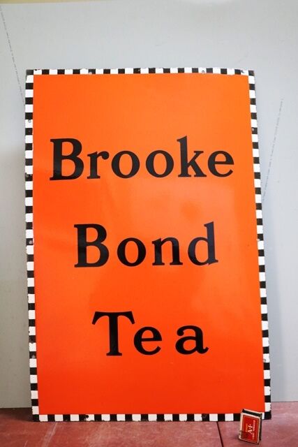 Stunning Vintage Brooke Bond Tea Enamel Adv Sign 