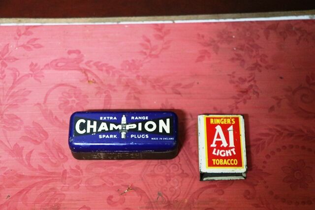 Very Clean Vintage Champion Spark Plug Tin
