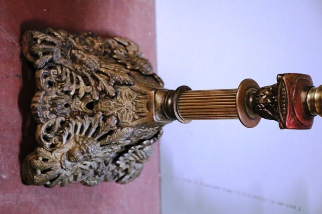 Victorian Oil Lamp Ruby Font and Ruby Etched Shade 