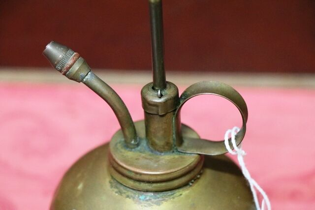 Vintage All Brass Button Pump OilerSprayer
