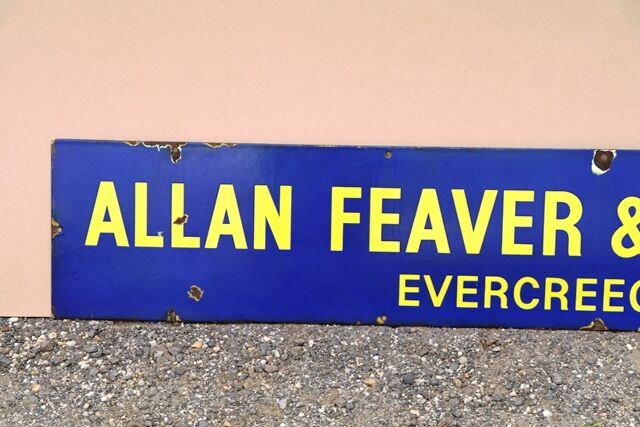 Vintage Allan Feaver and Son ltd Evercreech Somerset Enamel Sign 