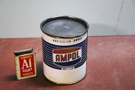 Vintage Ampol 1lb Grease Tin