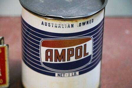 Vintage Ampol 1lb Grease Tin