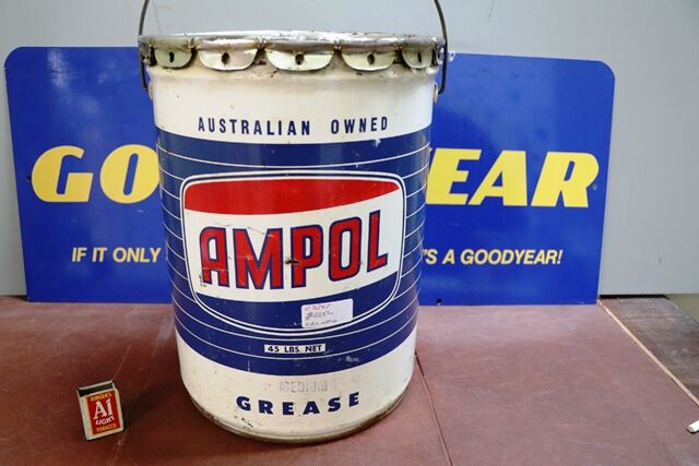 Vintage Ampol 45lbs Medium Grease Drum