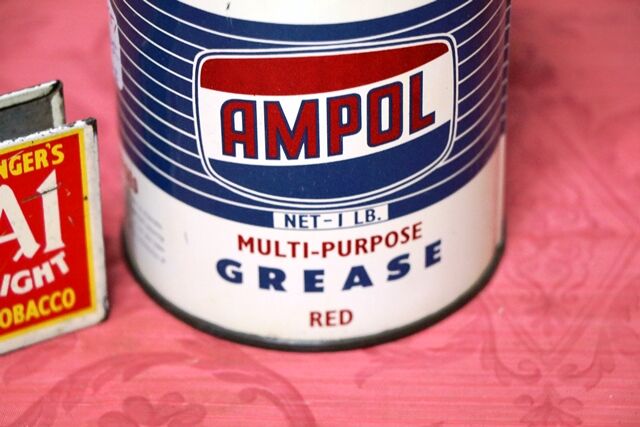 Vintage Ampol MultiPurpose Red Grease 1lb Tin