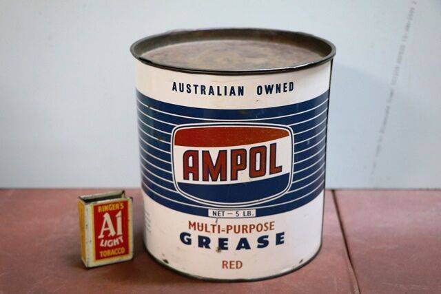 Vintage Ampol MultiPurpose Red Grease 5 lb Tin