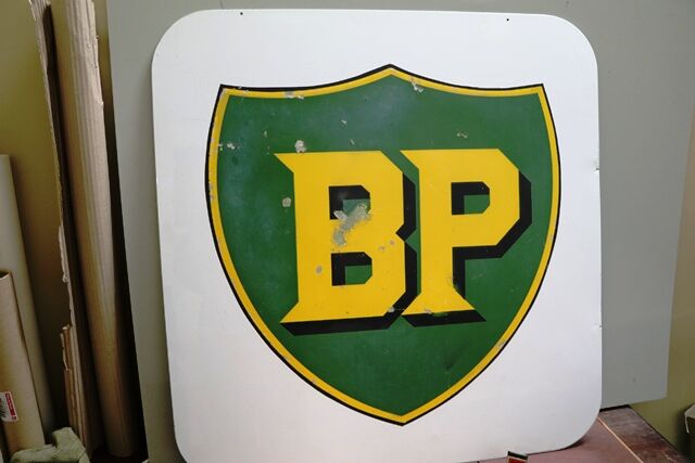 Vintage BP Aluminium Advertising Sign 