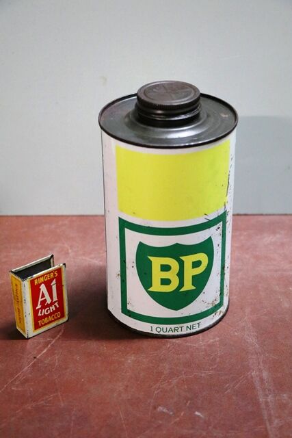 Vintage BP Motor Oil 1 quart Can with contents
