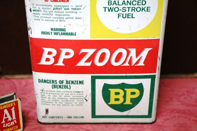 Vintage BP ZOOM TwoStroke Fuel One gal Tin