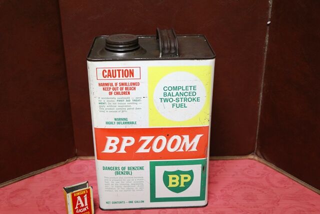 Vintage BP Zoom Two Stroke Fuel 1gal Tin