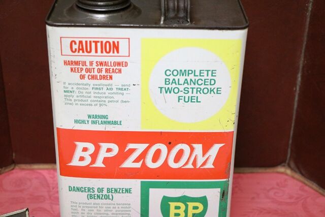 Vintage BP Zoom Two Stroke Fuel 1gal Tin