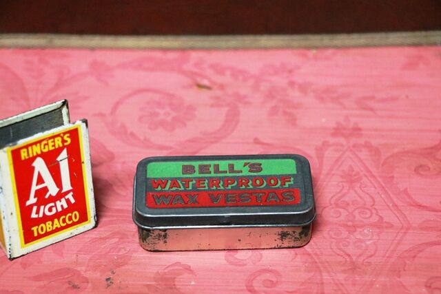 Vintage Belland39s Waterproof Wax Vestas Tin With Contents