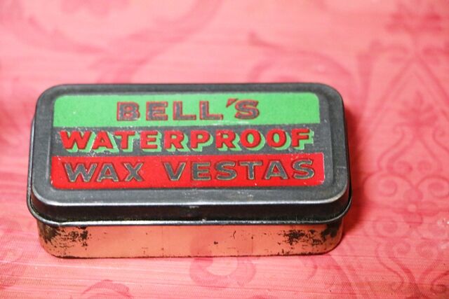 Vintage Belland39s Waterproof Wax Vestas Tin With Contents